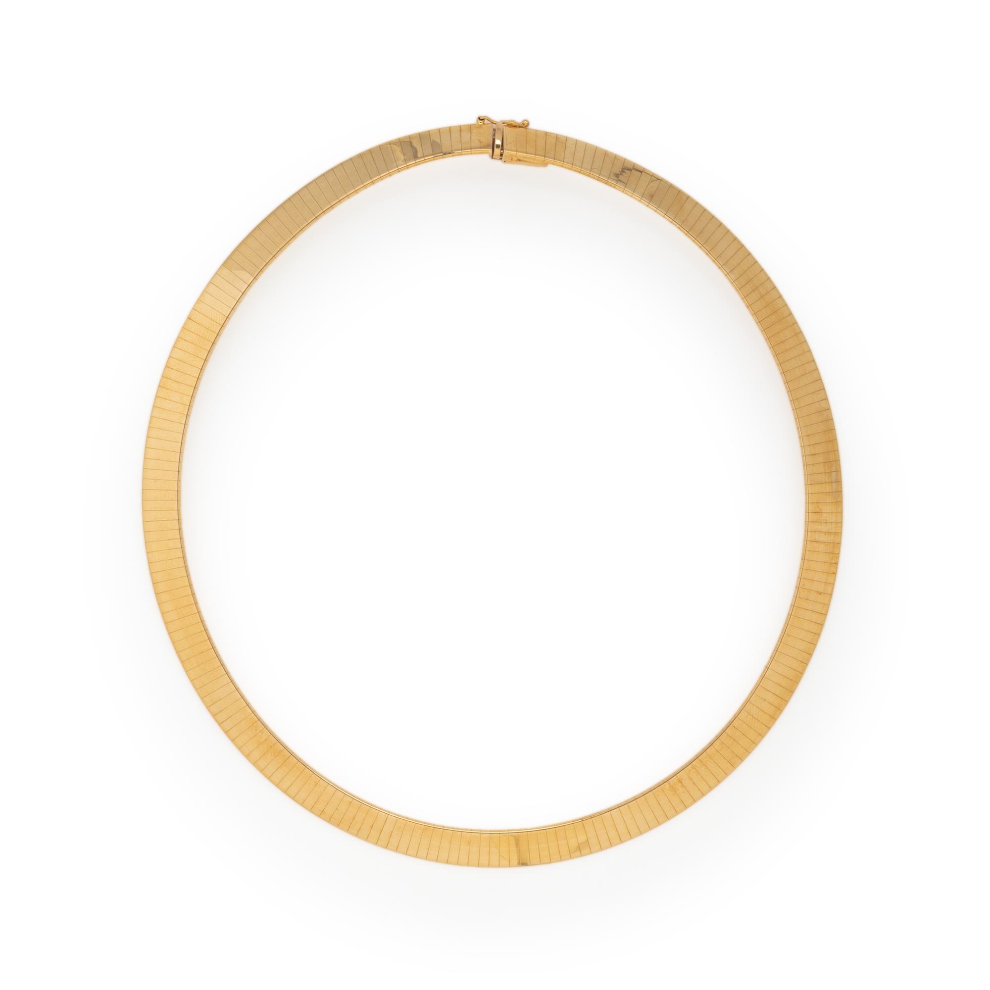 Yellow Gold Omega Necklace