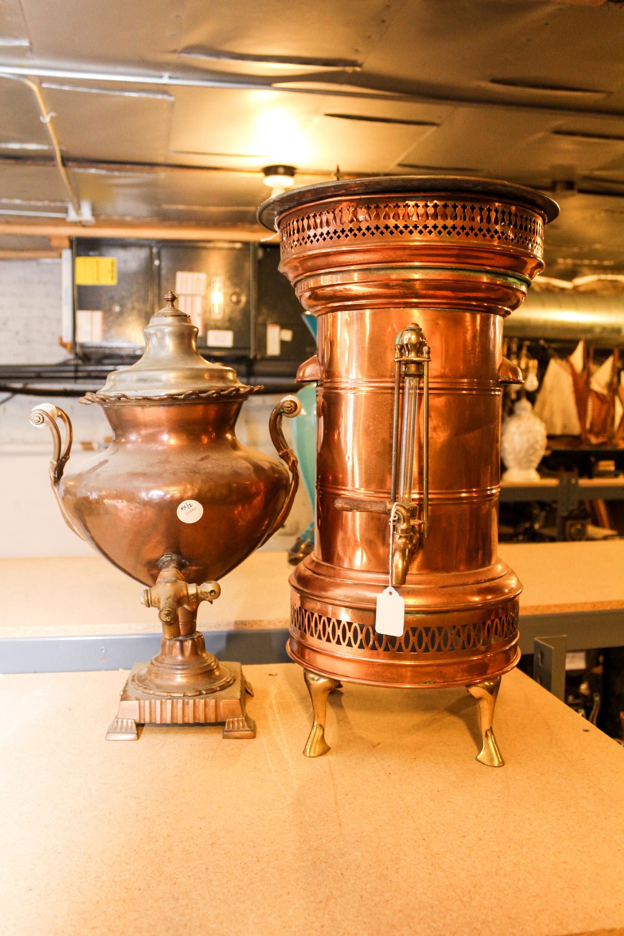 Two Samovars Height of taller 22 inches. — 19TH/20TH CENTURY