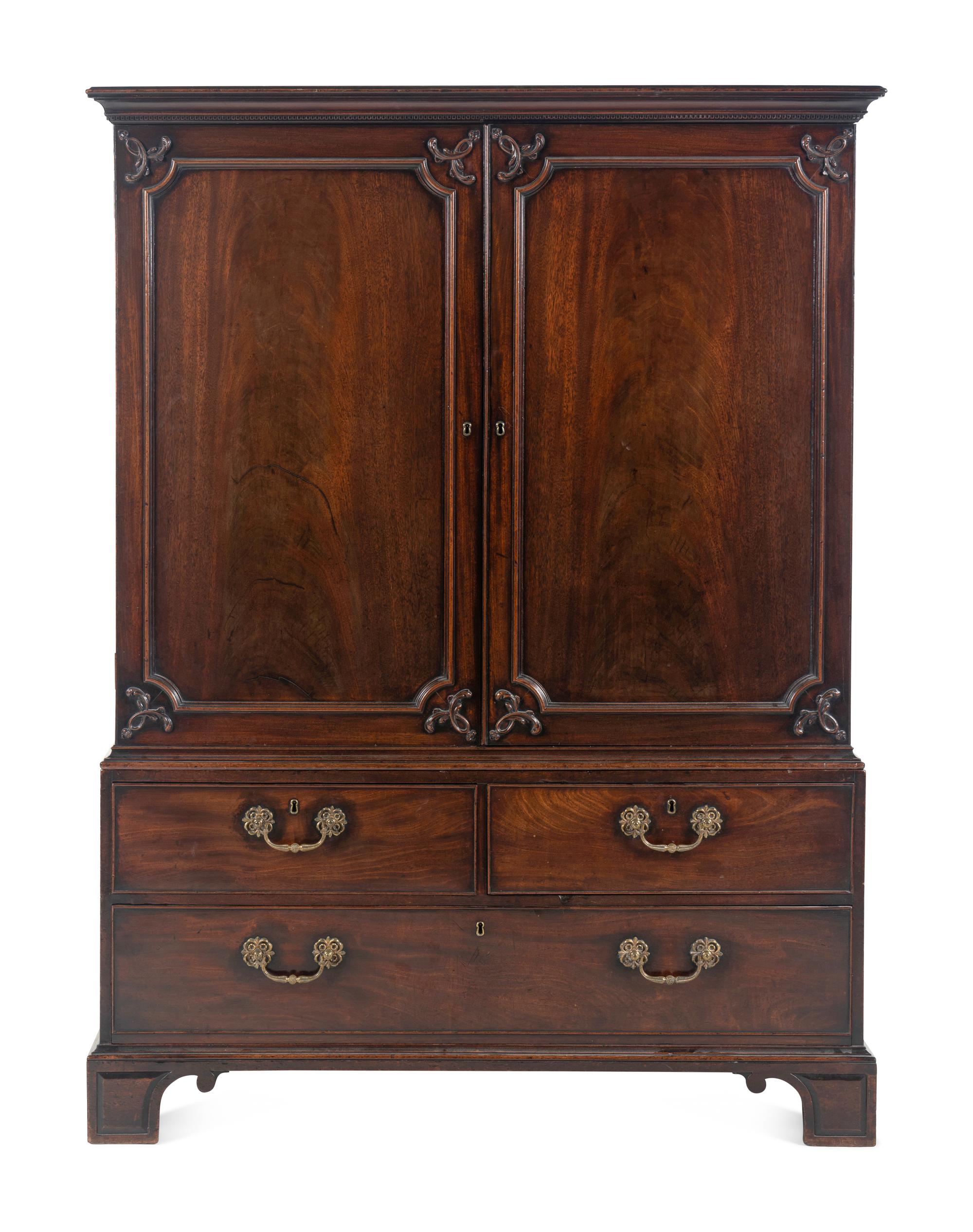 A George III Mahogany Linen Press