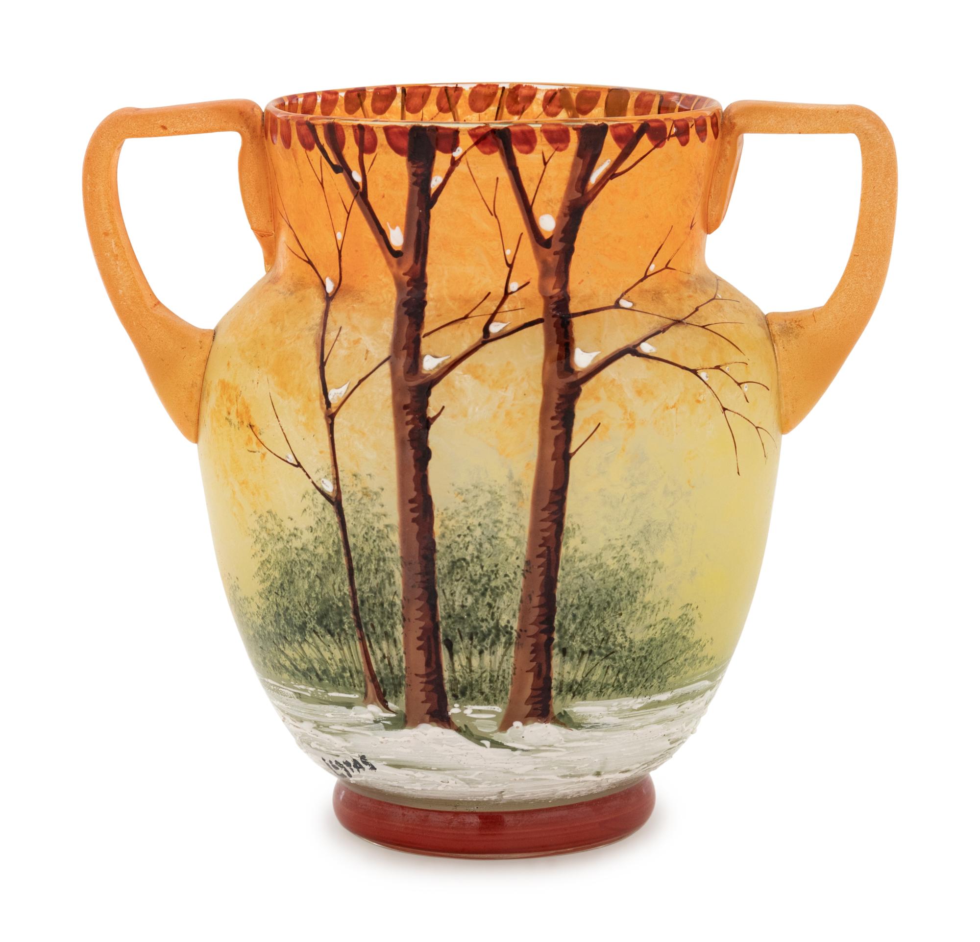 Two-Handled Scenic Vase