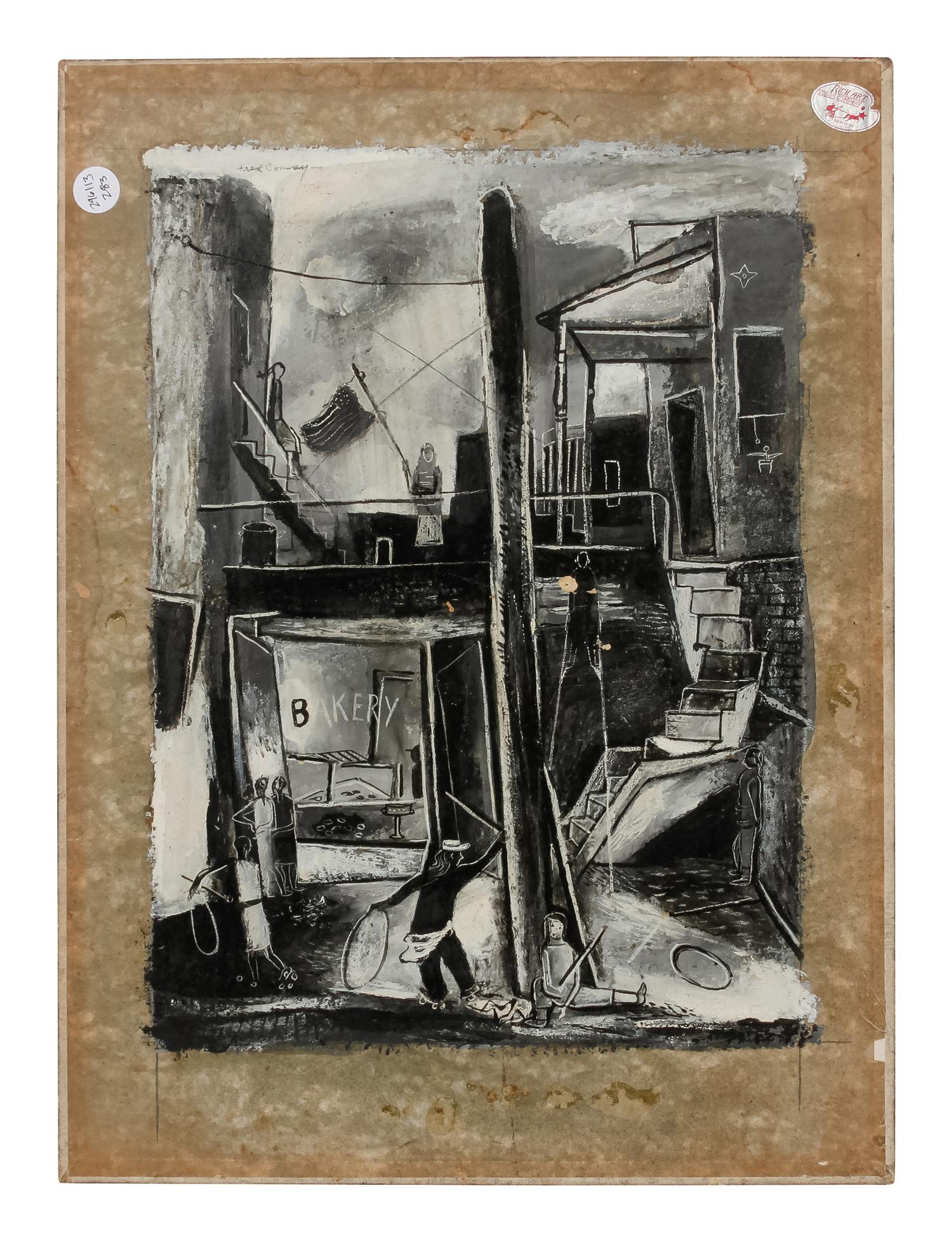 Beach Scene (verso: Town Scene)