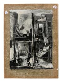 Beach Scene (verso: Town Scene)