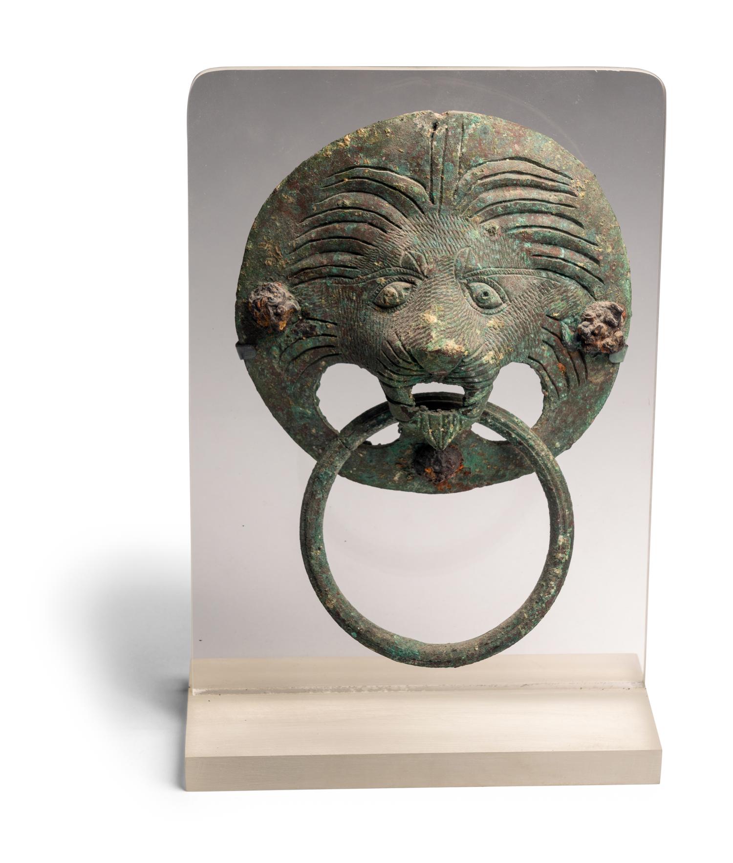 A Roman Bronze Lion Handle