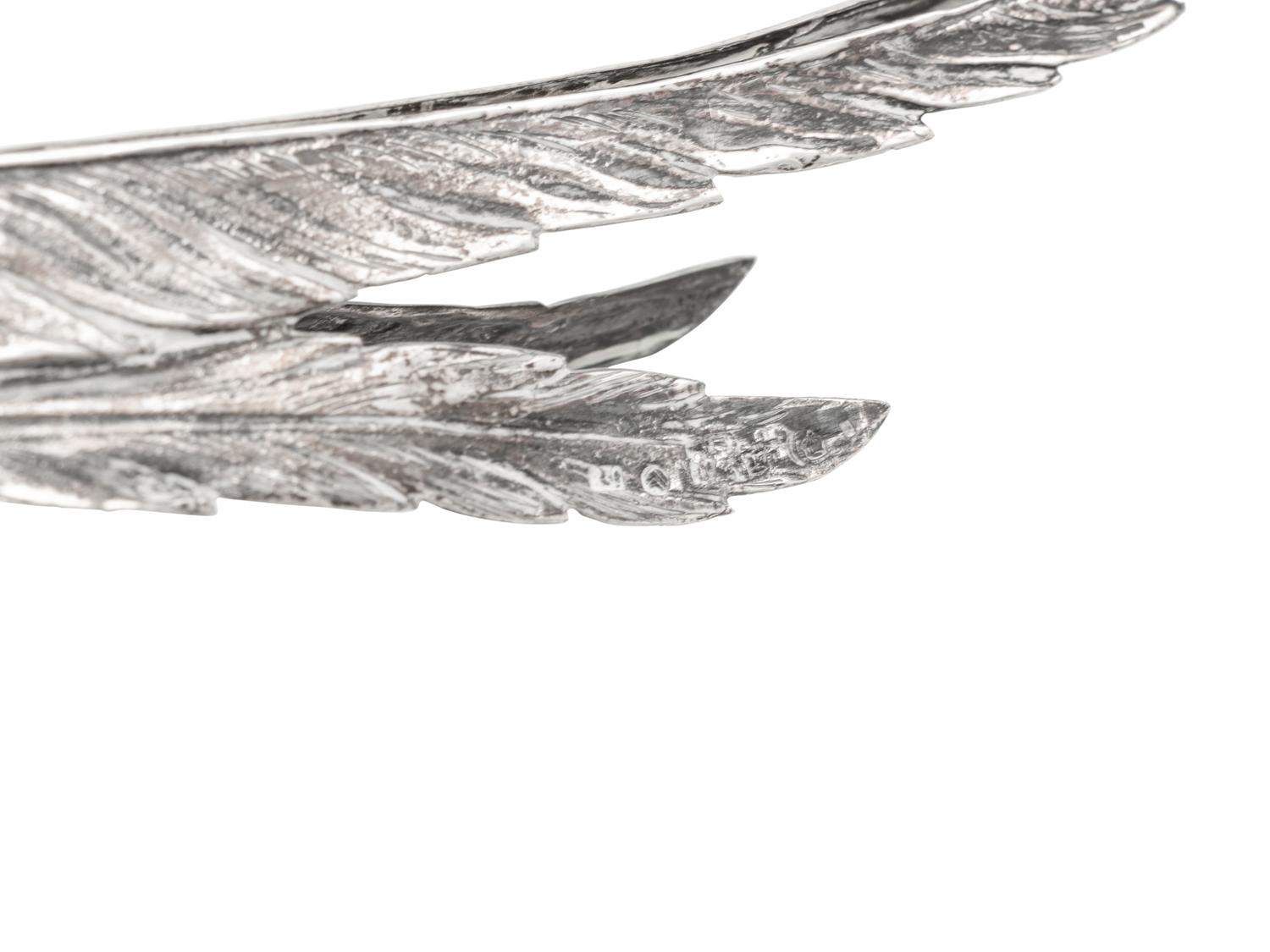 A Pair of German Silver Pheasant Table Ornaments