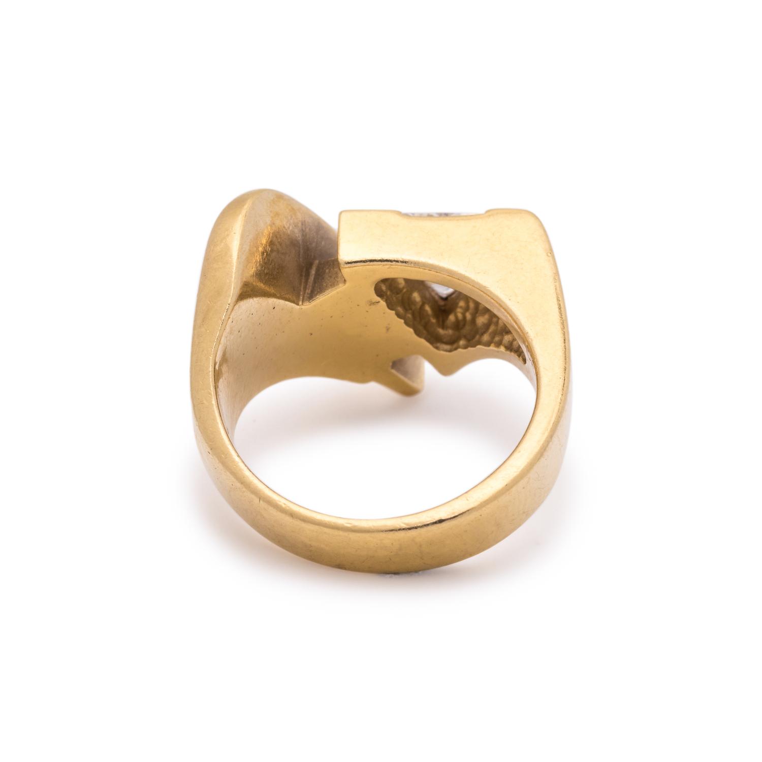 JOHN ATENCIO, YELLOW GOLD AND DIAMOND RING