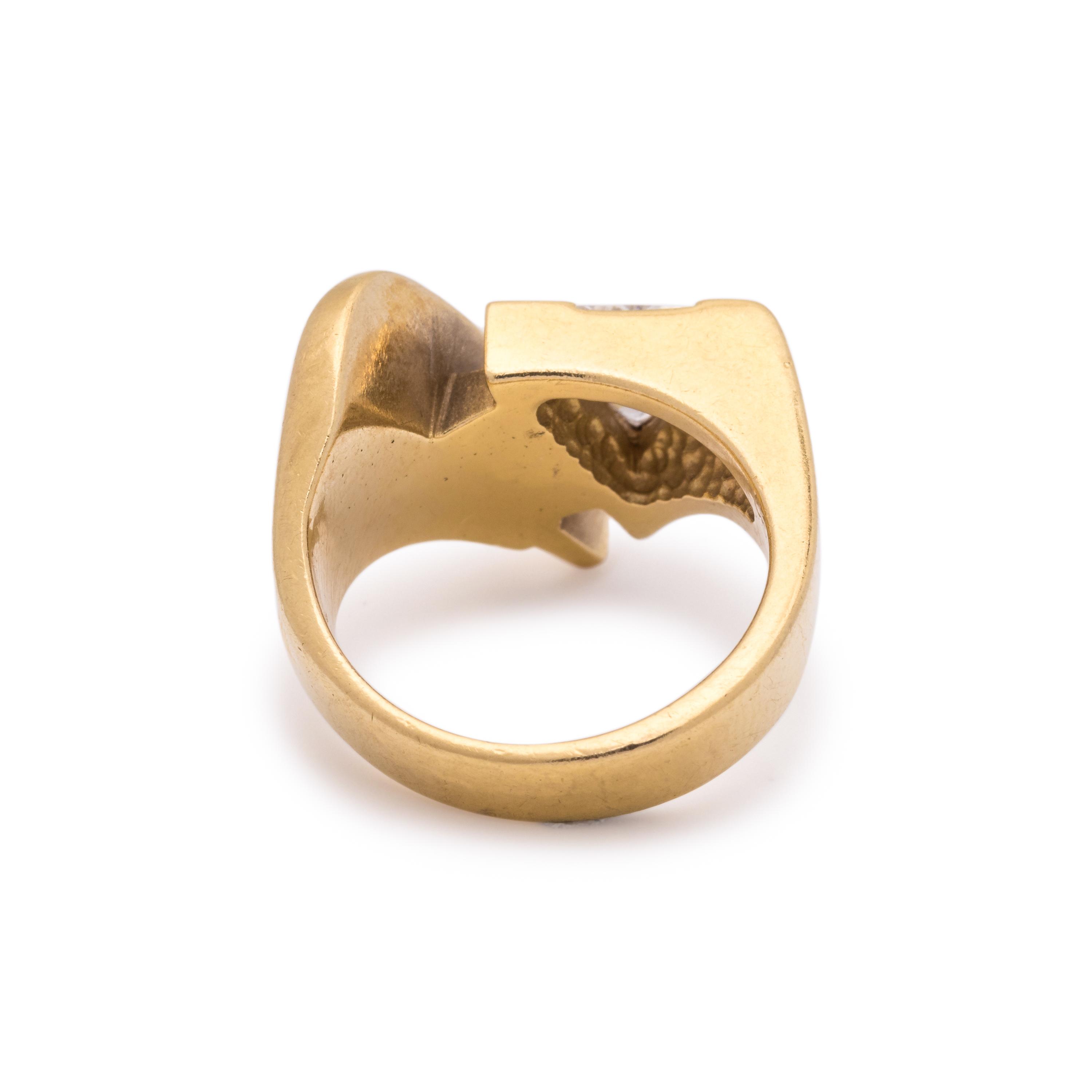JOHN ATENCIO, YELLOW GOLD AND DIAMOND RING