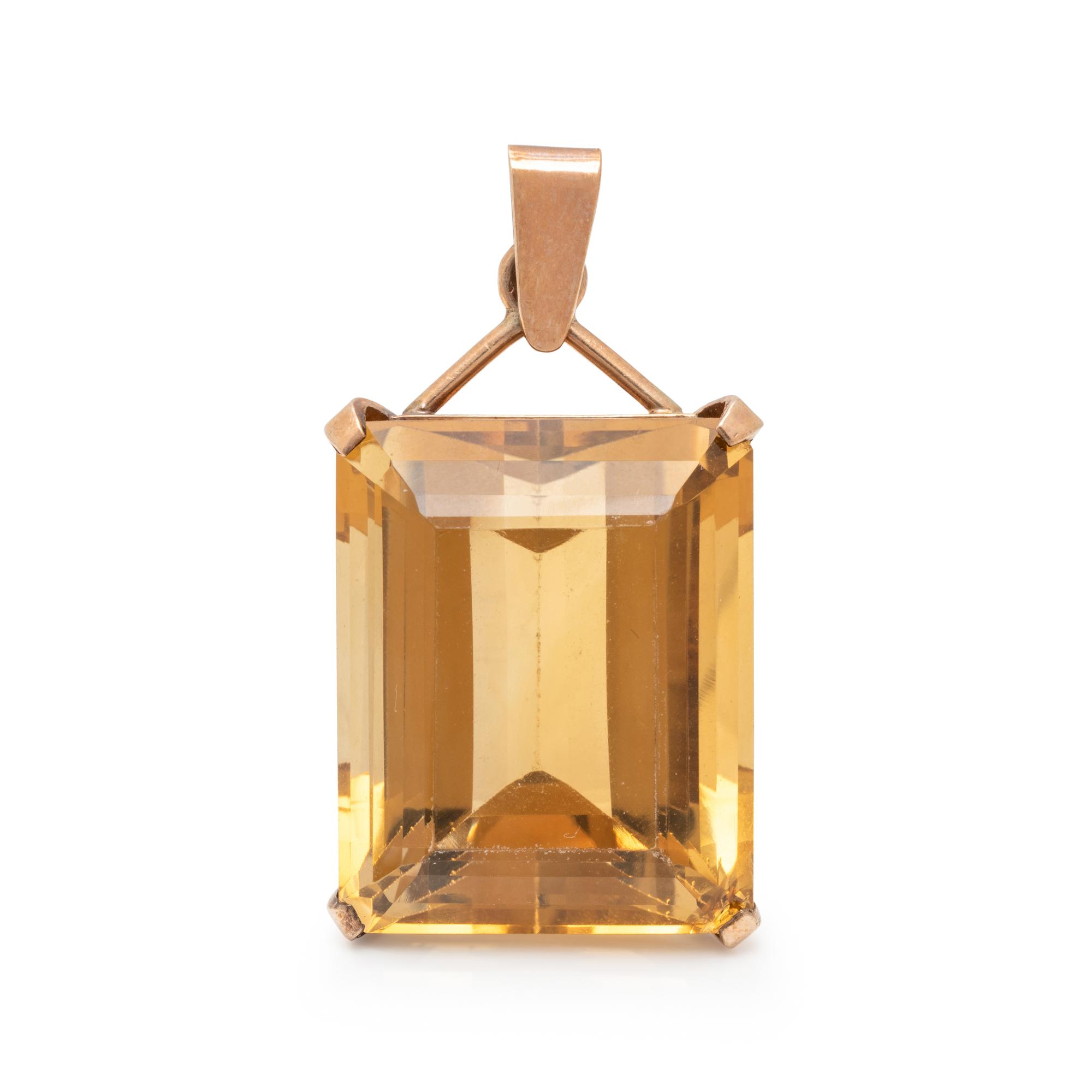 CITRINE AND ROSE GOLD PENDANT