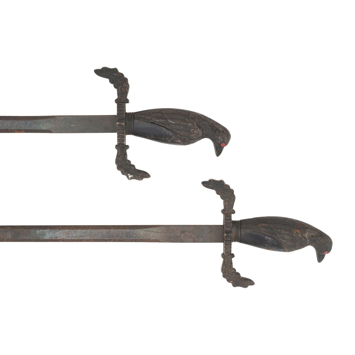 Pair of Raven Pommel Court Swords