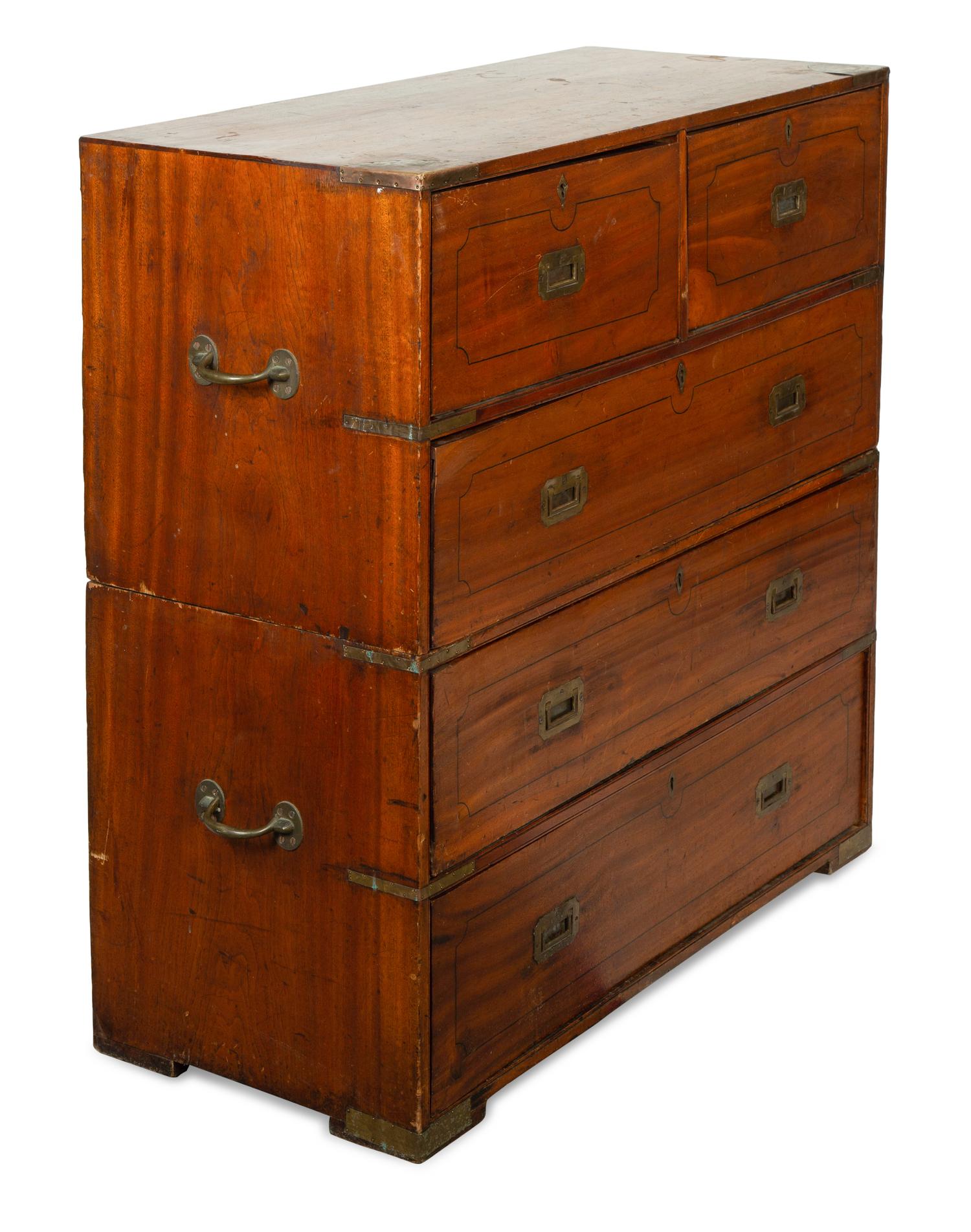 A George III Style Mahogany Campaign Chest