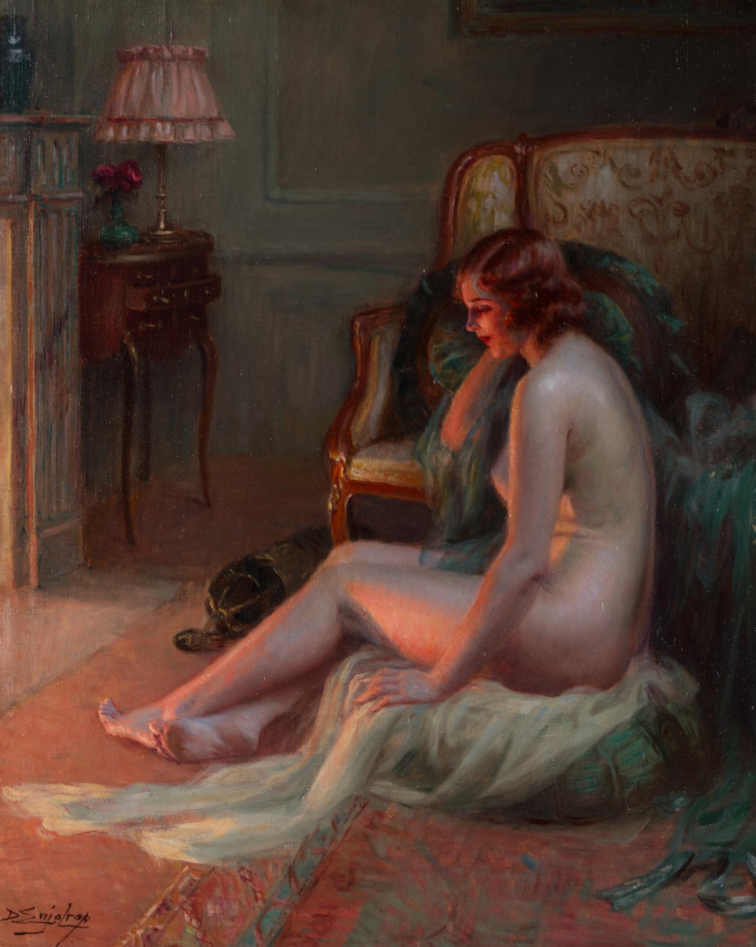 Nu devant la cheminée