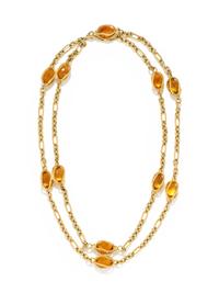 DAVID YURMAN, YELLOW GOLD AND CITRINE NECKLACE