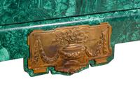 A Louis XV Style Gilt Metal Mounted Malachite Veneered Vitrine Cabinet