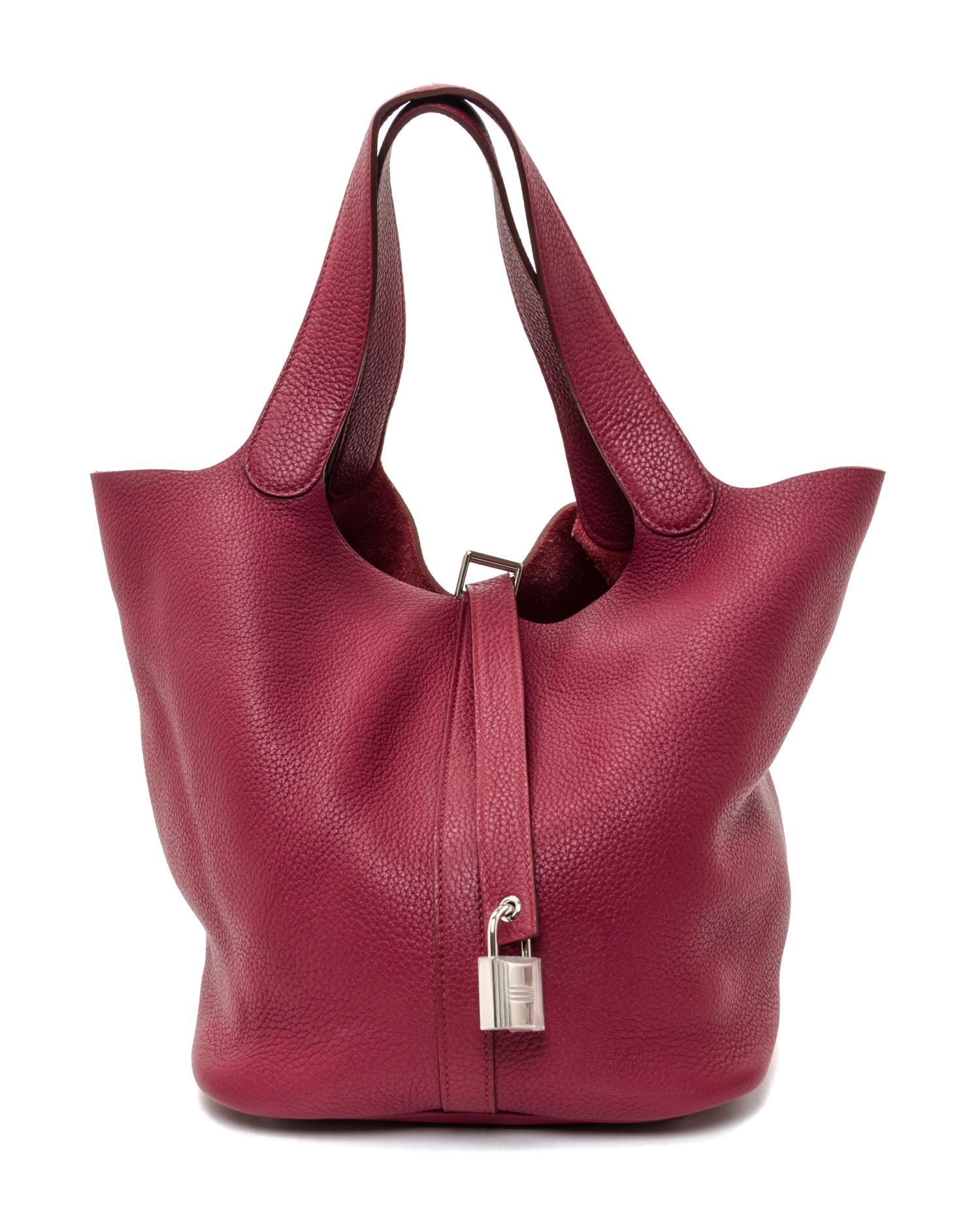 An Hermes Rubis Taurillon Clemence Picotin Lock GM Handbag, 10.5" x 10.5" x 8.5".