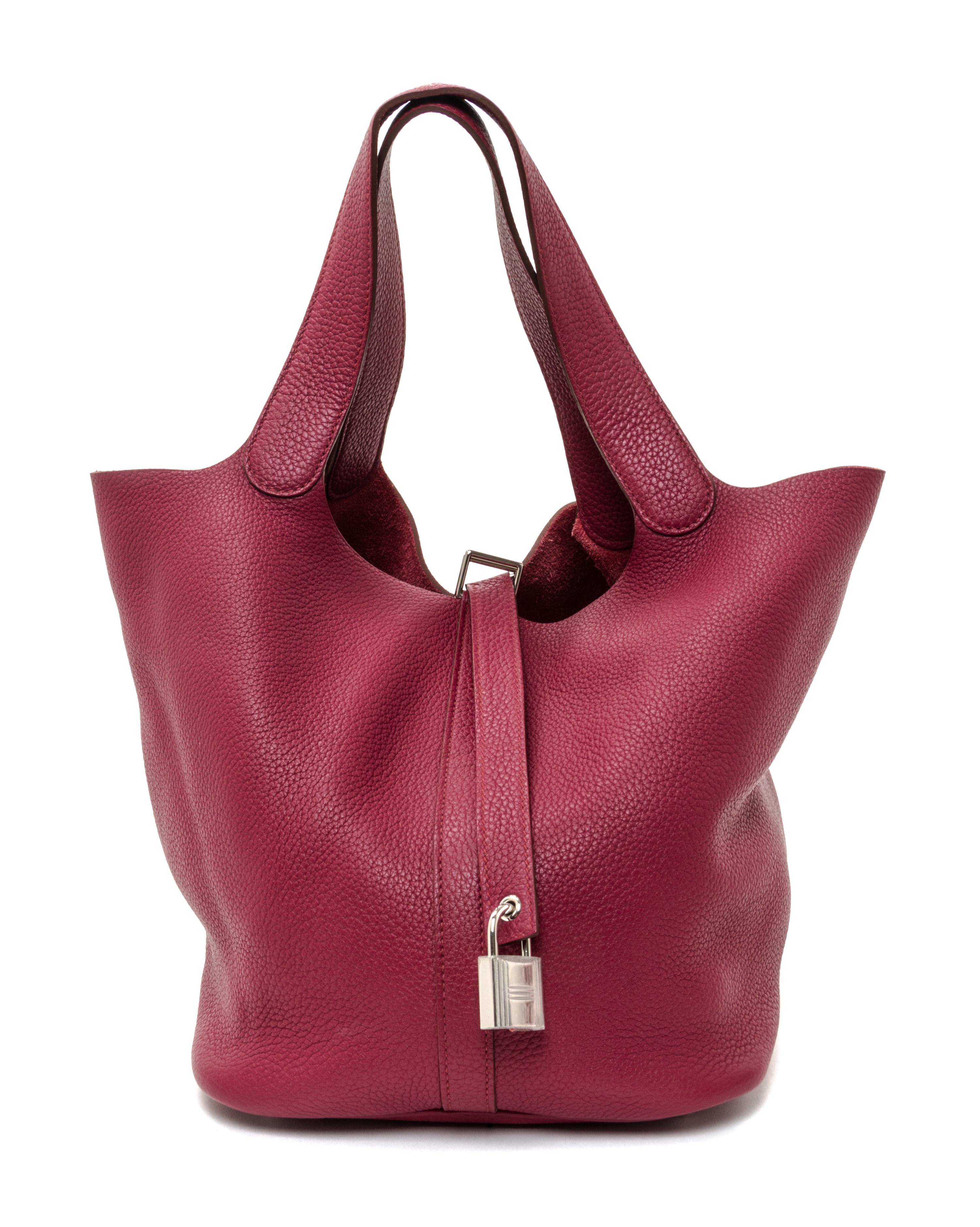 An Hermes Rubis Taurillon Clemence Picotin Lock GM Handbag, 10.5" x 10.5" x 8.5".