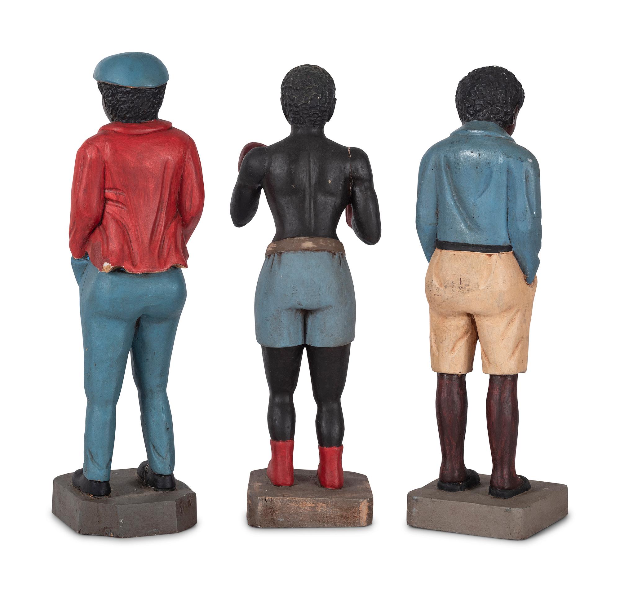 Three Painted Plaster African American Figures