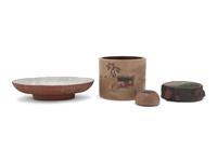 Four Chinese Yixing Zisha Pottery Vessels
