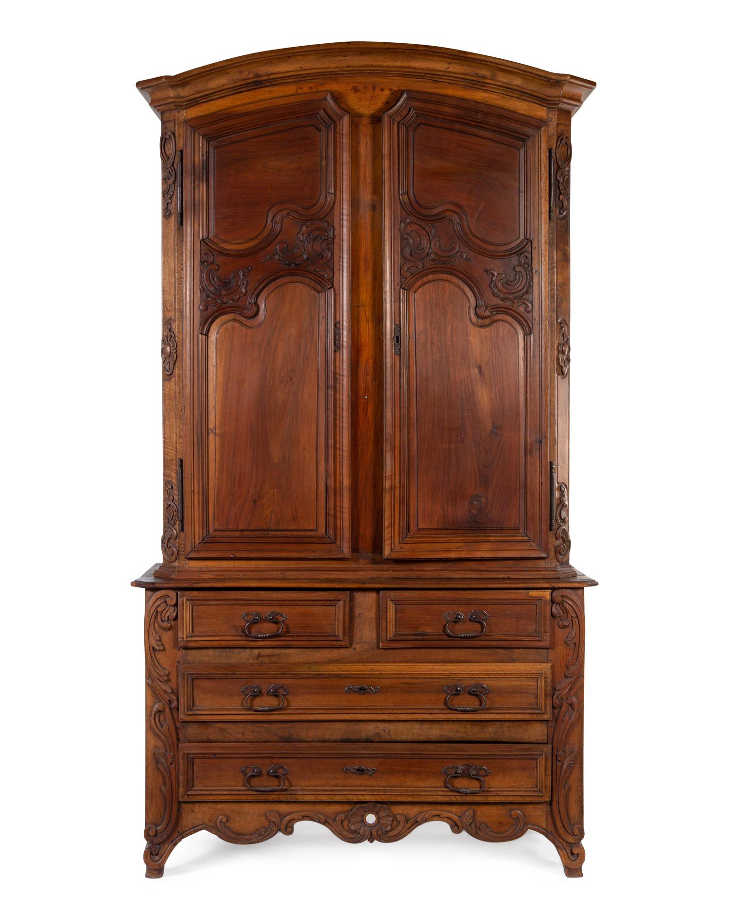 A French Provincial Walnut Linen Press