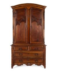A French Provincial Walnut Linen Press