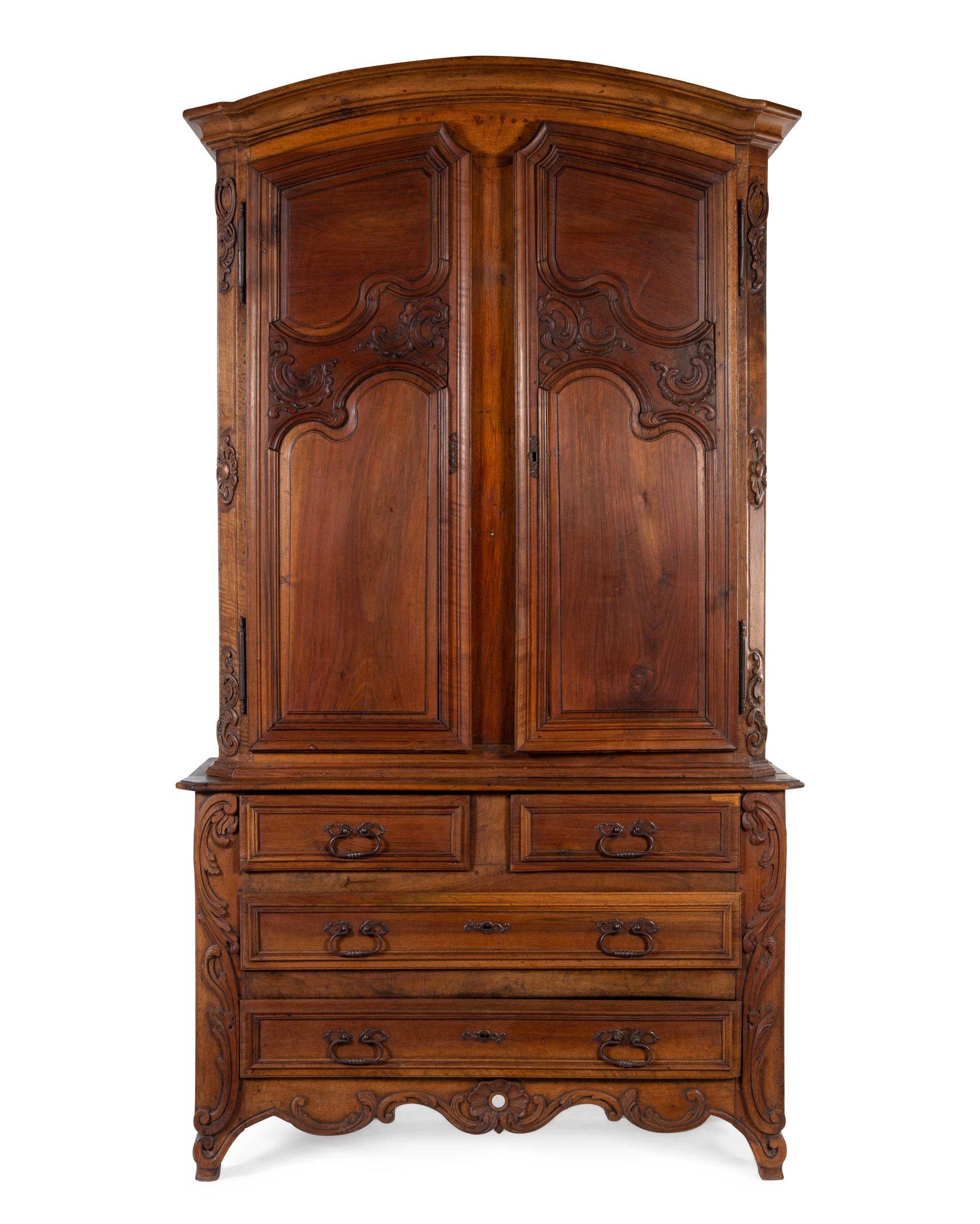 A French Provincial Walnut Linen Press