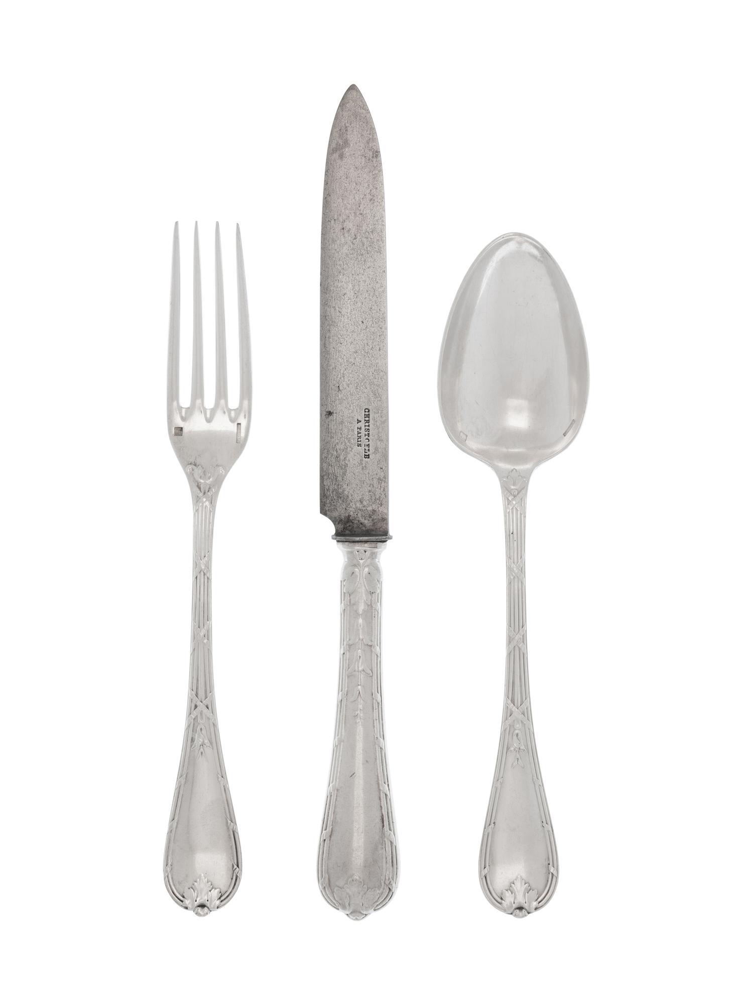 A Belle-Époque Christofle Silver-Plate Flatware Service