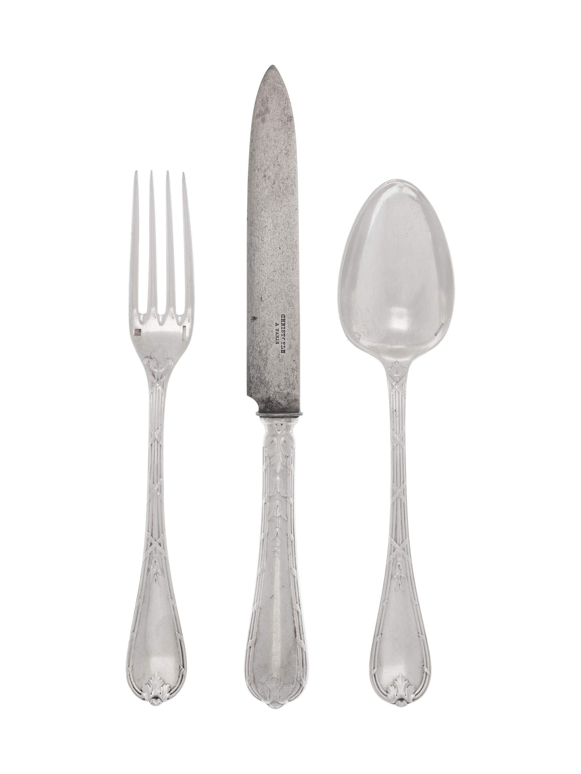 A Belle-Époque Christofle Silver-Plate Flatware Service