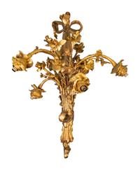 A Louis XVI Style Bouquet-Form Gilt Painted Six-Light Chandelier — 19TH/20TH CENTURY