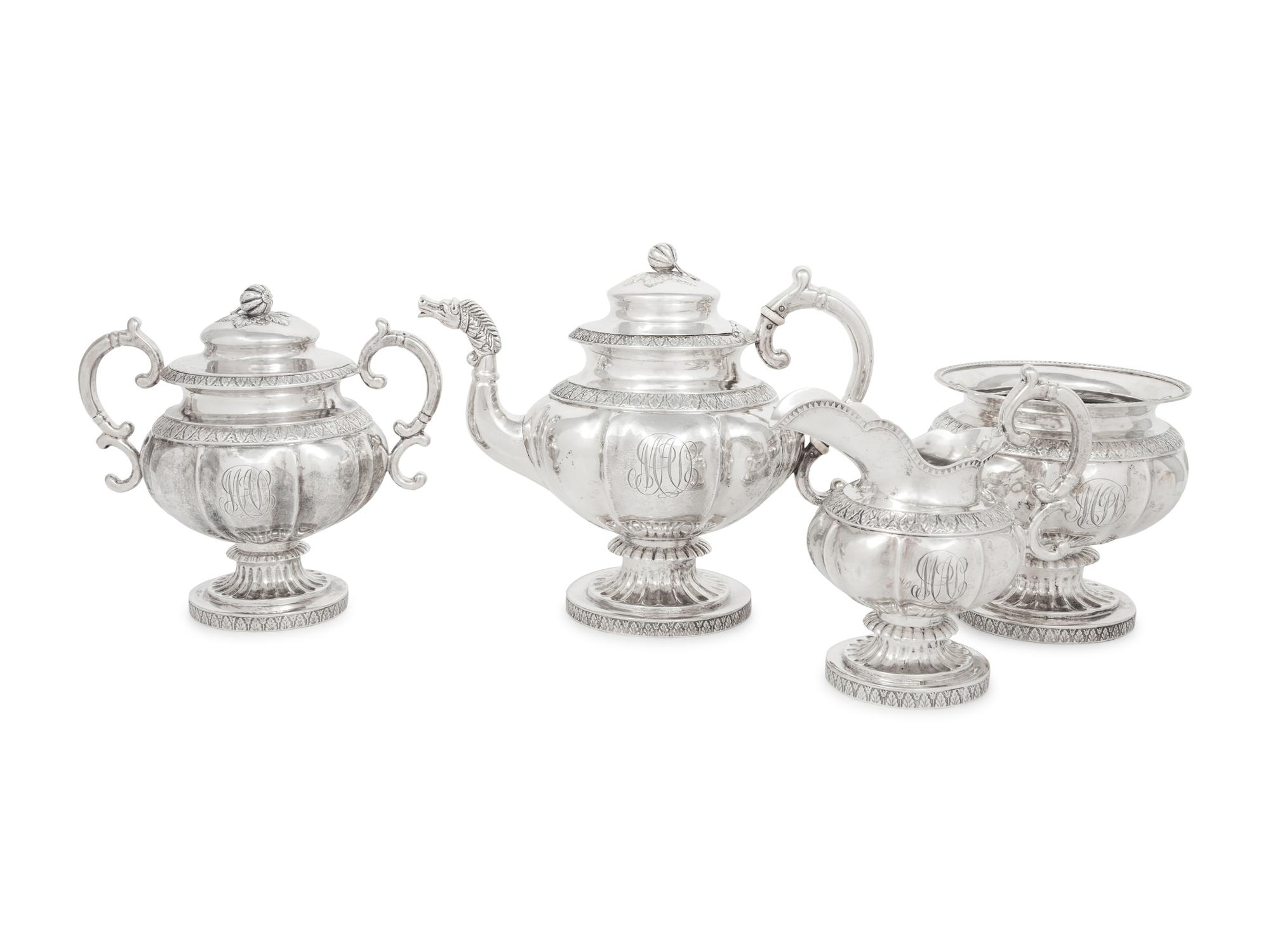 An American Coin Silver Four-Piece Tea Service