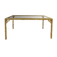 A Carved Wood Faux Bois Table 66.5" W x 53" D x 28.5" H — France, Mid-20th Century
