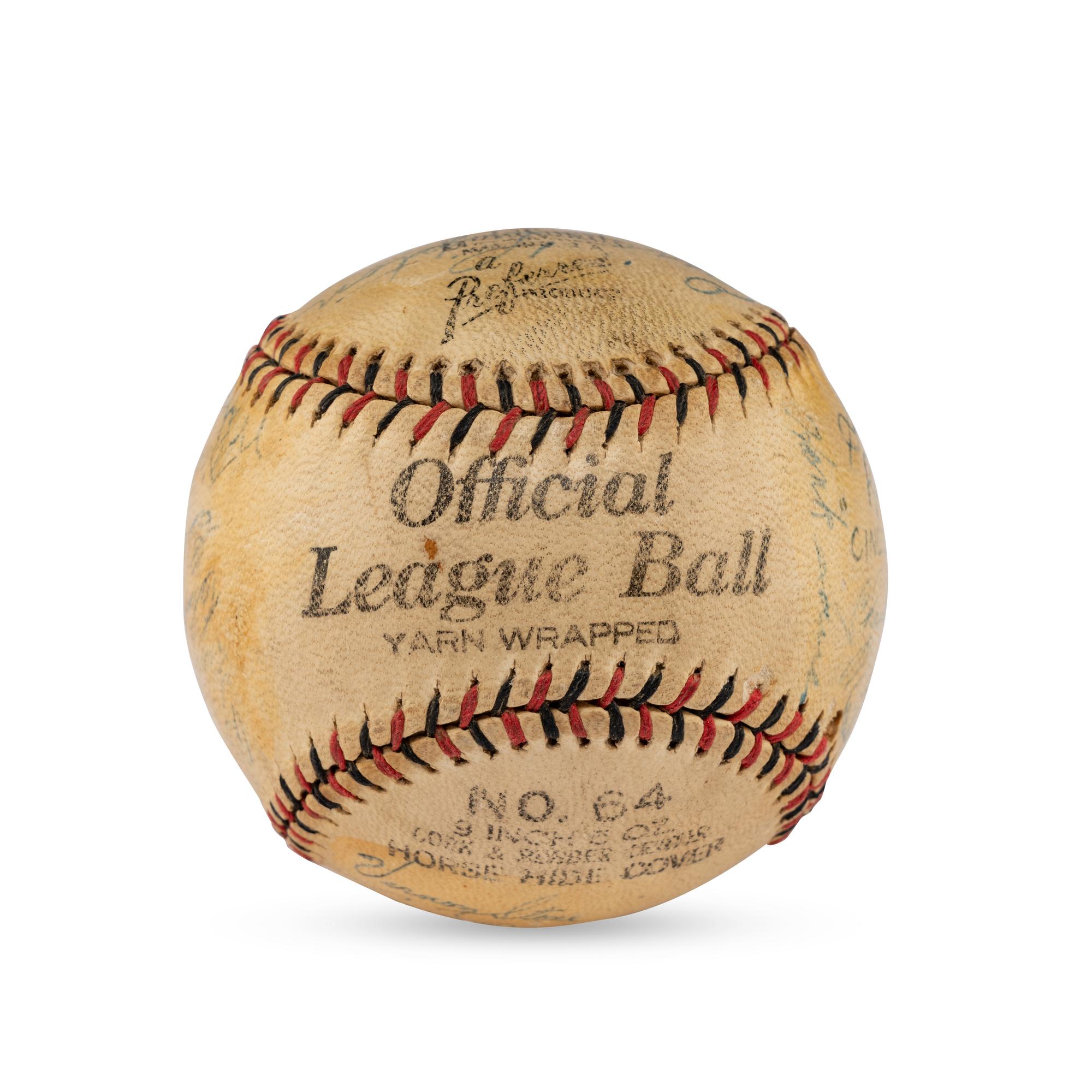 A 1943 Cincinnati Reds Team Signed Autograph Baseball (Beckett Authentication Services Letter of Authenticity)