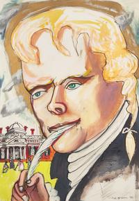 Red Grooms (American, b. 1937) — Thomas Jefferson with a Quill Pen, 1982