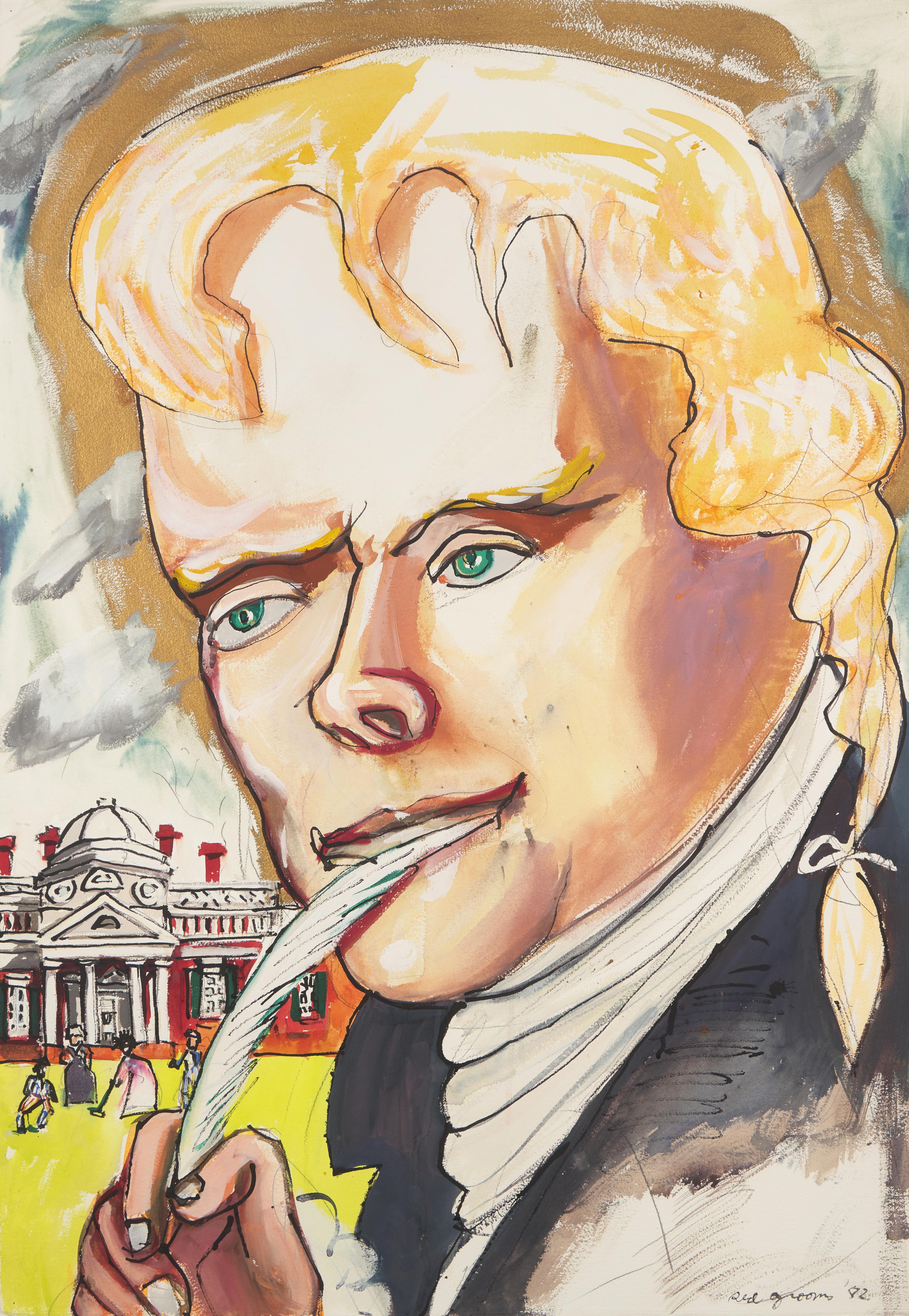 Red Grooms (American, b. 1937) — Thomas Jefferson with a Quill Pen, 1982