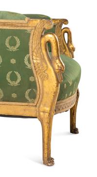 An Empire Style Giltwood Settee