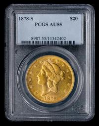 A United States 1878-S Liberty Head $20 Gold Coin