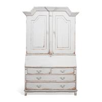 A Gustavian Style Crème-Painted Secretary