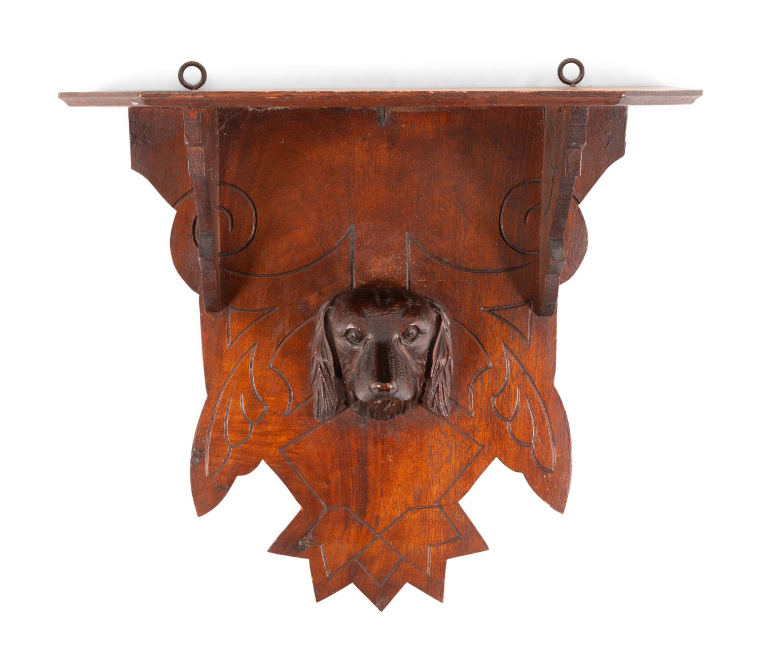 Two Black Forest Carved Wall Shelves