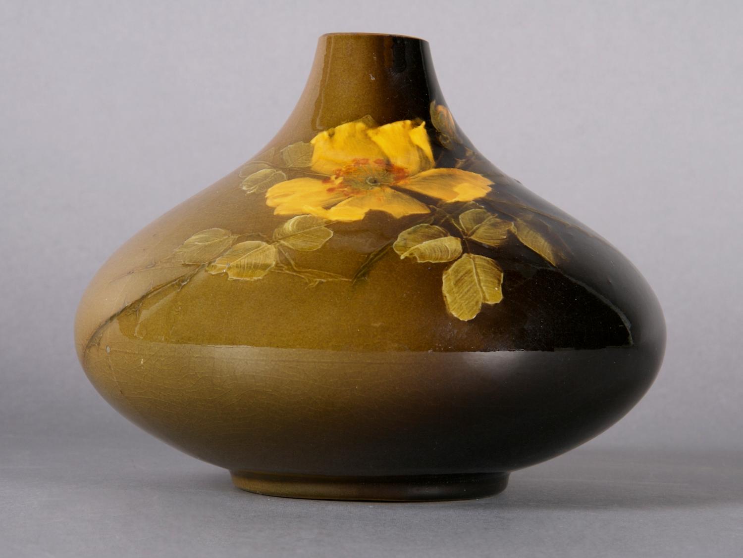 A Weller Louwelsa Pottery Vase, Height 4 3/4 inches.