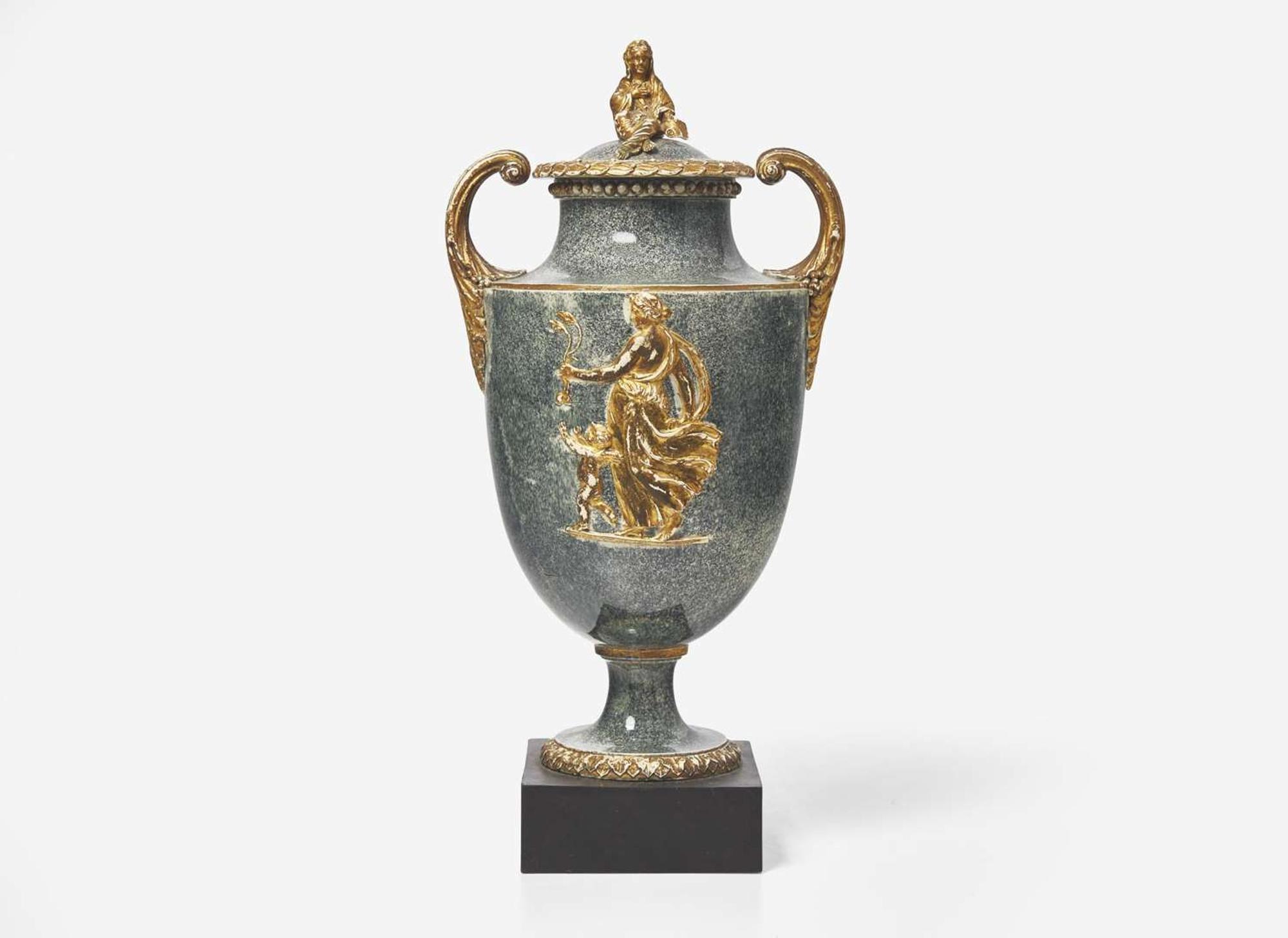 A Wedgwood & Bentley Variegated Ware Covered Vase, UK, 1770s
