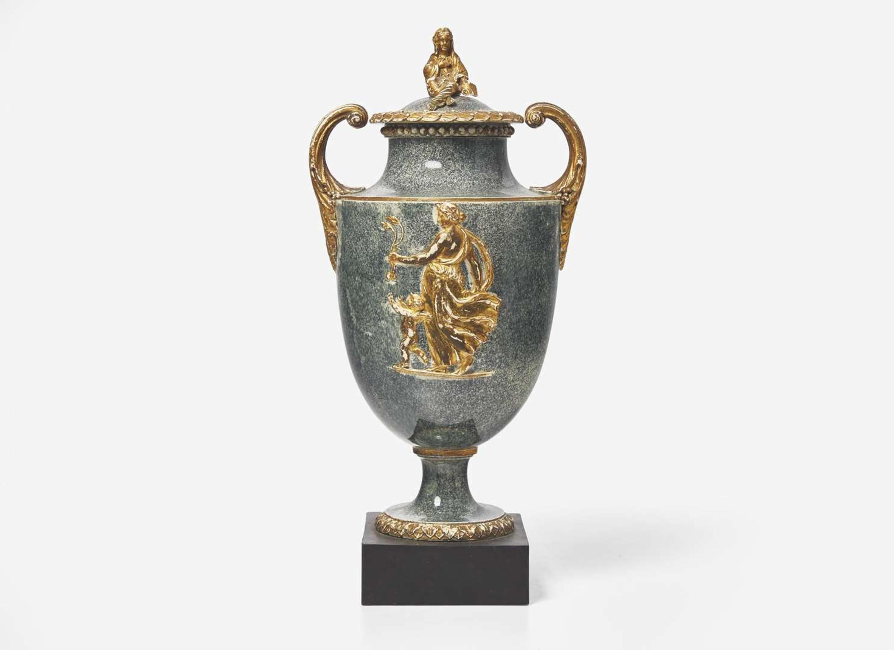 A Wedgwood & Bentley Variegated Ware Covered Vase, UK, 1770s