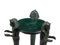 A Pair of Egyptian Style Faux Marble Painted Side Tables