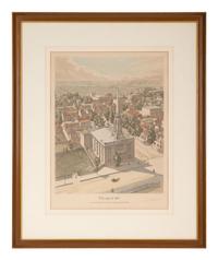 A group of 4 aquatint prints of Chicago by A. Ackermann and Son, Inc., comprising: