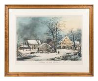 CURRIER and IVES, publishers -- After George H. Durrie Winter in the Country. A Cold Morning, 1864. (G.7273)