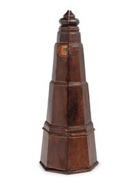A Chinese Export Black and Gilt Lacquer Pagoda-Form Stacking Container