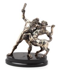 A Silvered Bronze Figural Group Height 14 inches. — LATE 19TH/EARLY 20TH CENTURY