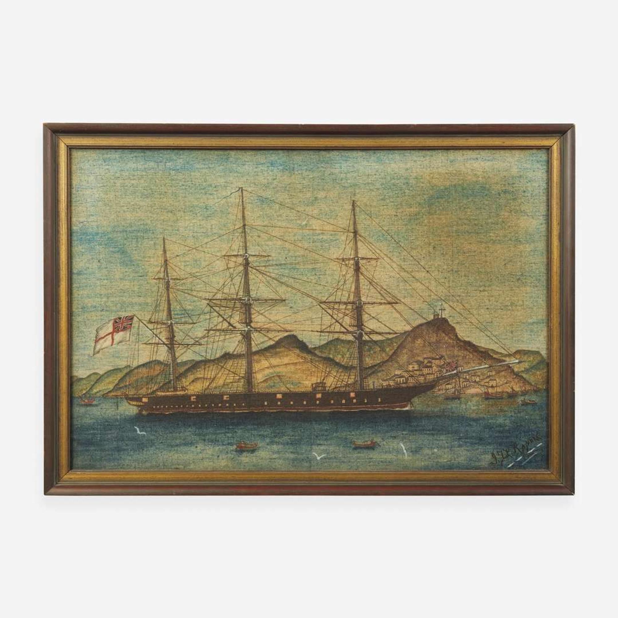 Anglo-American School 19th century Portrait of a British Ship
