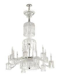 A Baccarat Cut and Etched Glass Twelve-Light Chandelier