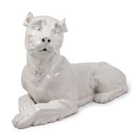An Italian Painted Terra Cotta Figure of a Recumbent Dog