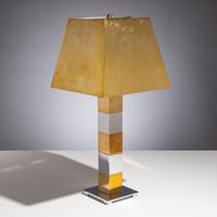 Attributed to Karl Springer 20th Century — Brass and chrome table lamp