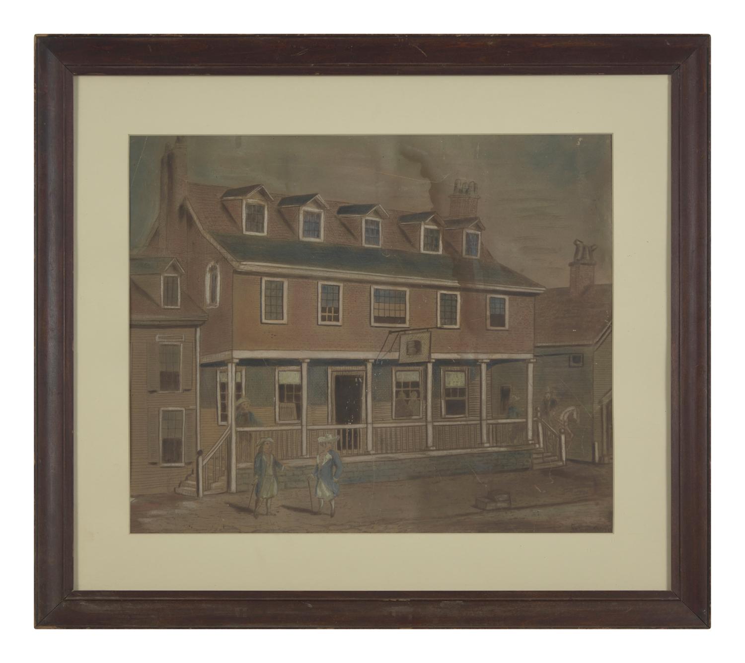 American School 19th Century, The Tun Tavern, Philadelphia , Dated "1894"