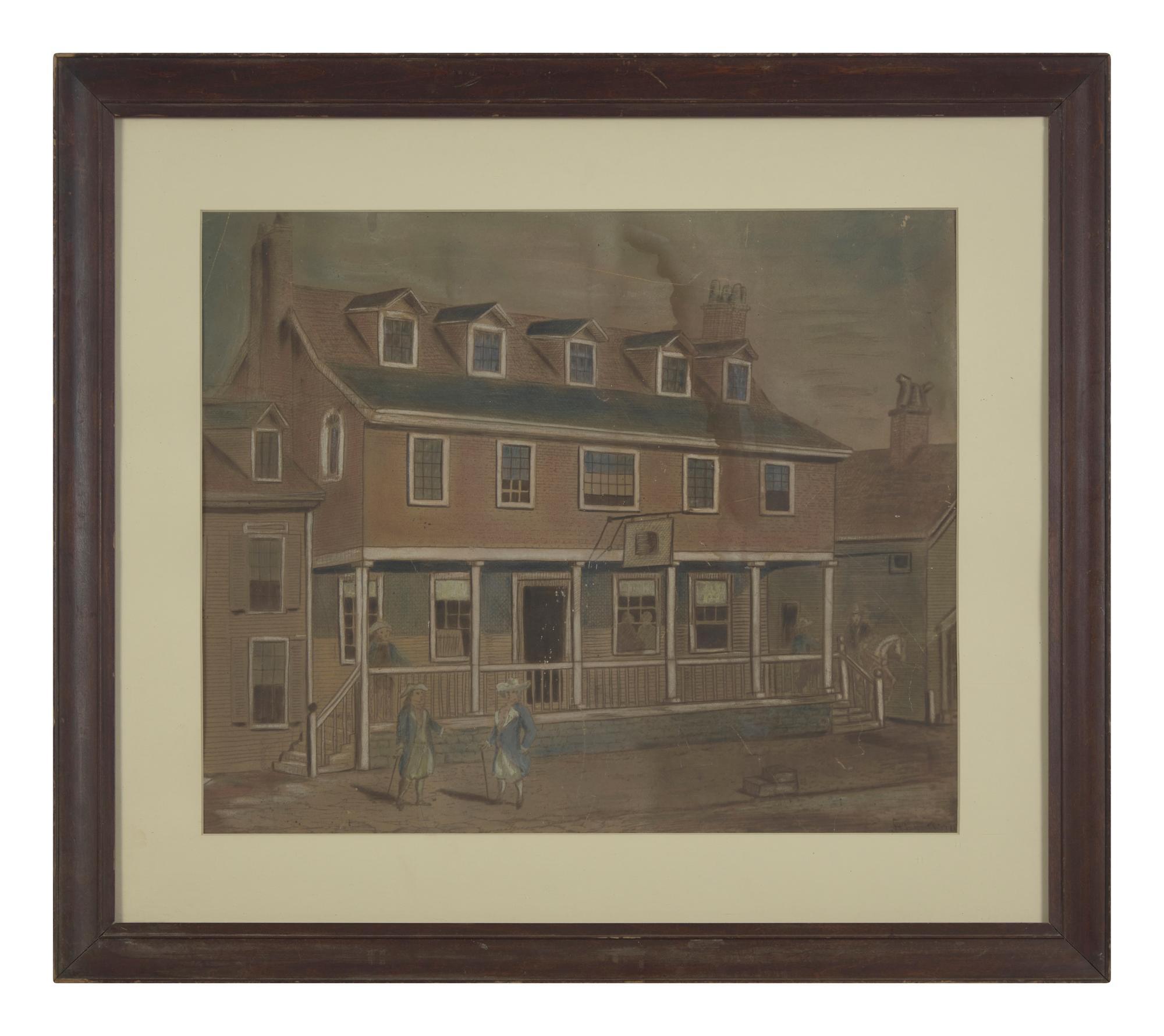 American School 19th Century, The Tun Tavern, Philadelphia , Dated "1894"