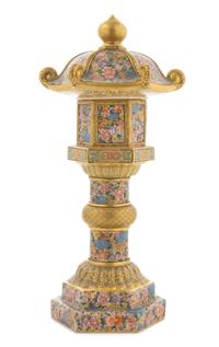 A Japanese Satsuma Censer and Cover Height 12 1/4 inches.